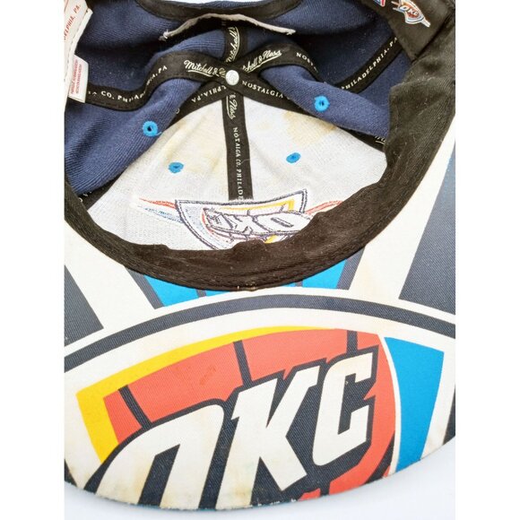 Hat OKC Thunder Snapback Cap Mitchell & Ness Basketball Flat Brim 2014 - Picture 9 of 16